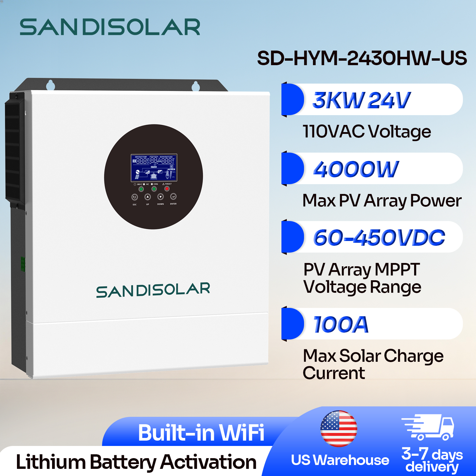SANDISOLAR 3KW Hybrid Solar In - Drone Solar Charger ulasan dan harga