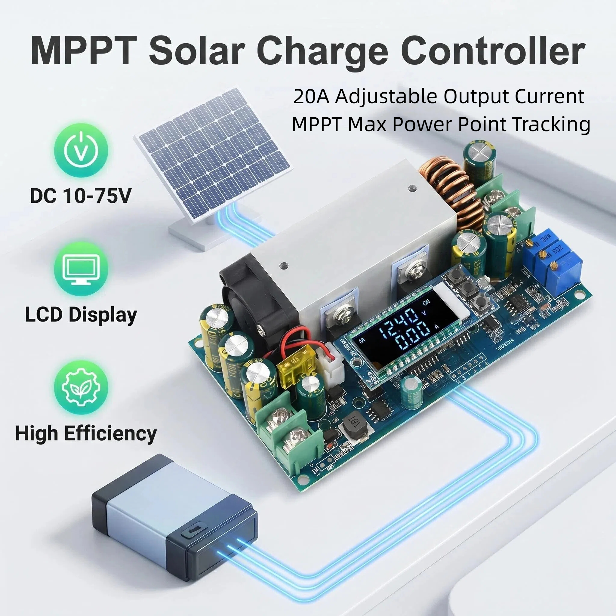10-75V 20A Adjustable Buck Mod - Drone Solar Charger ulasan dan harga