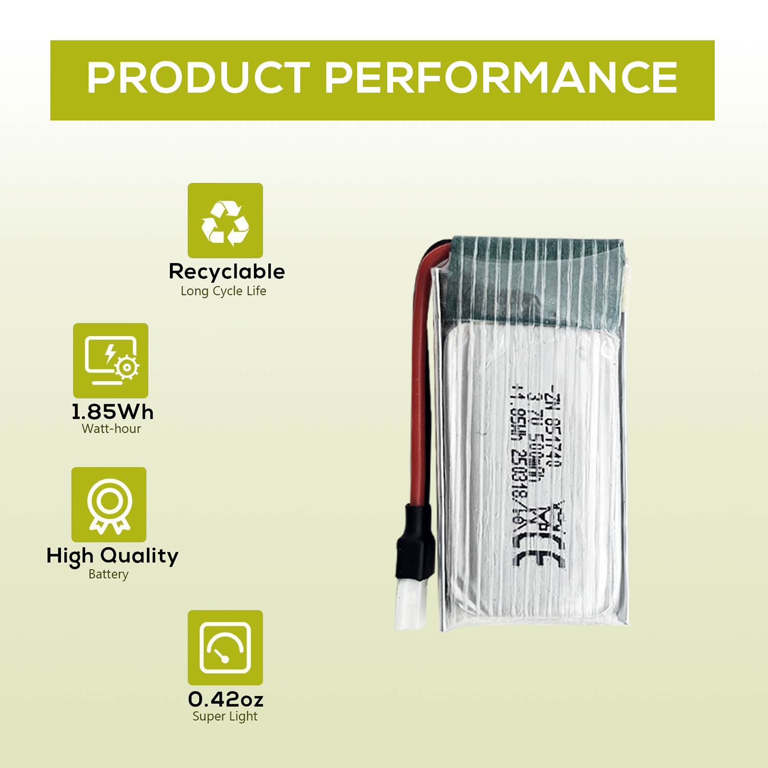 5Pcs 3.7V 500mAh LiPo Batterie - Drone Battery Adapter ulasan dan harga